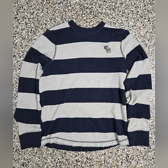 Abercrombie & Fitch Other - Vintage MENS XXL Muscle Abercrombie & Fitch Navy and Grey Striped Long Sleeve